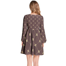 Load image into Gallery viewer, Lantern Sleeve Deep V-Neck Short Dress